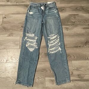 american eagle outfitters; wide leg jeans size 2